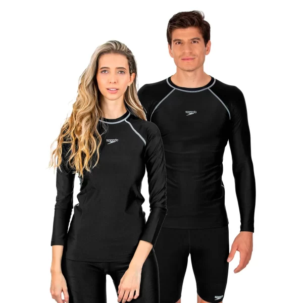 Camiseta Manga Larga Hyden Unisex Negro Speedo