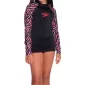 Camiseta Manga Larga Jr Sunshine Tiger Femenino Negro Speedo