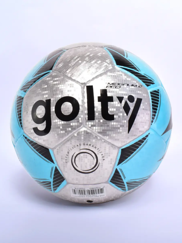 Balón Futbol Grama Artificial FGA Pro Magnum 2 Cosido A Mano Azul Golty