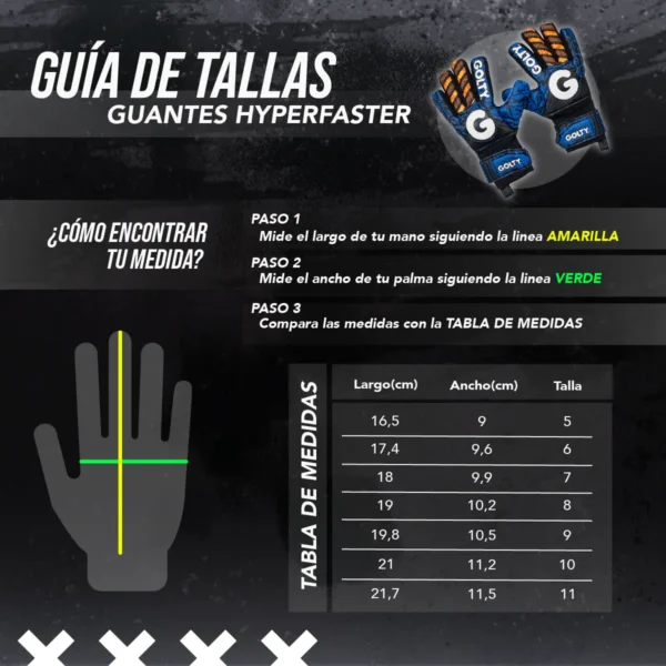 Guante Arquero Competencia Hyperfaster Negro/Verde Golty - Imagen 6